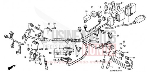WIRE HARNESS (NTV650P) NTV650P de 1993